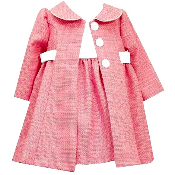 ASHLEY ANN Toddler Girls 2-Piece Dress and Coat Set 3-Button Dress Suit … - Picture 1 of 6